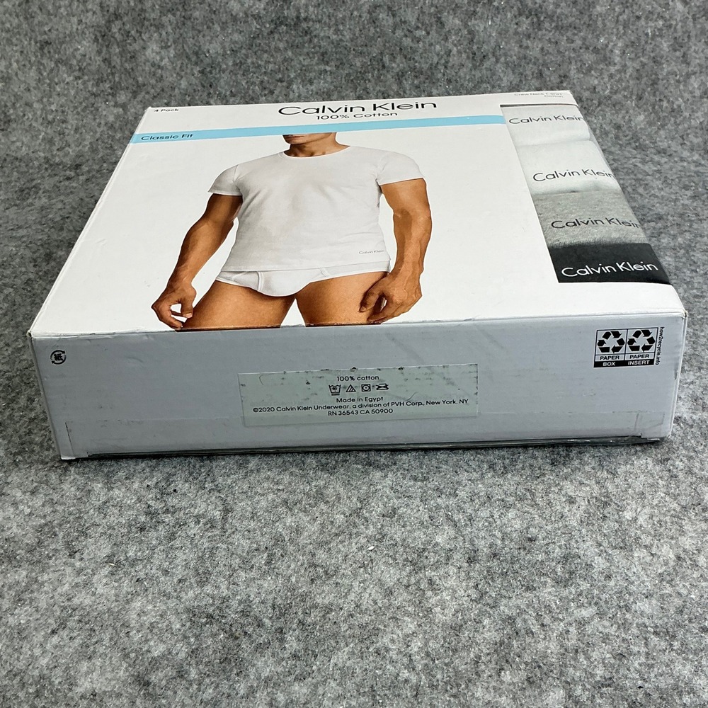 Calvin Klein Mens 4 Pack Classic Fit 100% Cotton Crew Neck T-Shirts Large Multi - Picture 10 of 11